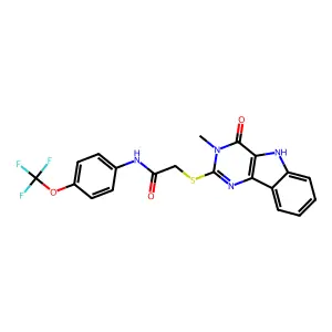2-({3-methyl-4-oxo-3H,4H,5H-pyrimido[5,4-b]indol-2-yl}sulfanyl)-N-[4-(trifluoromethoxy)phenyl]acetamide structure