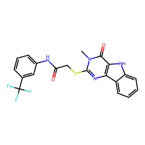 2-({3-methyl-4-oxo-3H,4H,5H-pyrimido[5,4-b]indol-2-yl}sulfanyl)-N-[3-(trifluoromethyl)phenyl]acetamide structure