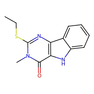 2-(ethylthio)-3-methyl-3H-pyrimido[5,4-b]indol-4(5H)-one structure