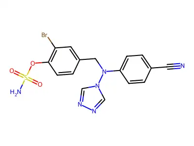 4-((3-Bromo-4-O-sulfamoylbenzyl)(4-cyanophenyl)amino)-4H-(1,2,4)-triazole structure