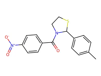 [2-(4-Methylphenyl)-1,3-thiazolidin-3-yl](4-nitrophenyl)methanone structure
