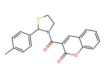 3-{[2-(4-Methylphenyl)-1,3-thiazolidin-3-yl]carbonyl}chromen-2-one structure