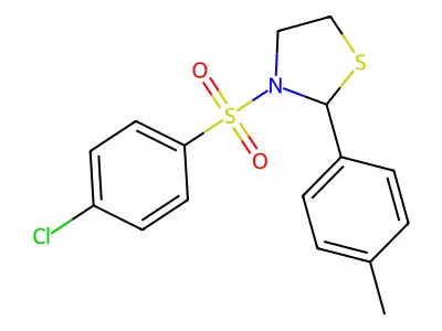 3-[(4-Chlorophenyl)sulfonyl]-2-(4-methylphenyl)thiazolidine structure