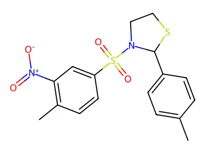 3-[(4-Methyl-3-nitrophenyl)sulfonyl]-2-(4-methylphenyl)-1,3-thiazolidine structure