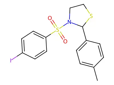 3-((4-Iodophenyl)sulfonyl)-2-(p-tolyl)thiazolidine structure