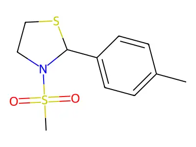 3-Methanesulfonyl-2-(4-methylphenyl)-1,3-thiazolidine structure