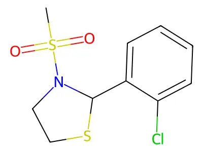 2-(2-Chlorophenyl)-3-(methylsulfonyl)thiazolidine structure