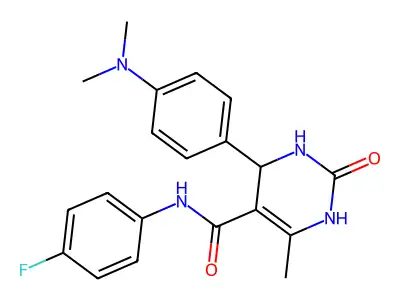 4-[4-(dimethylamino)phenyl]-N-(4-fluorophenyl)-6-methyl-2-oxo-1,2,3,4-tetrahydropyrimidine-5-carboxamide structure