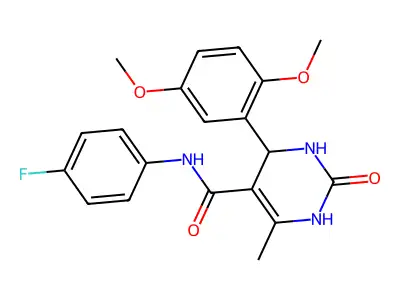 4-(2,5-dimethoxyphenyl)-N-(4-fluorophenyl)-6-methyl-2-oxo-1,2,3,4-tetrahydropyrimidine-5-carboxamide structure