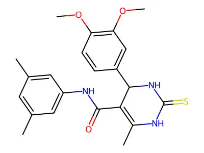 4-(3,4-dimethoxyphenyl)-N-(3,5-dimethylphenyl)-6-methyl-2-sulfanylidene-1,2,3,4-tetrahydropyrimidine-5-carboxamide structure