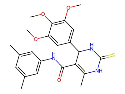 N-(3,5-dimethylphenyl)-6-methyl-2-thioxo-4-(3,4,5-trimethoxyphenyl)-1,2,3,4-tetrahydropyrimidine-5-carboxamide structure