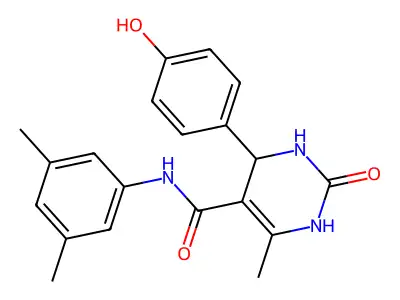 N-(3,5-dimethylphenyl)-4-(4-hydroxyphenyl)-6-methyl-2-oxo-1,2,3,4-tetrahydropyrimidine-5-carboxamide structure