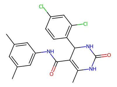 4-(2,4-dichlorophenyl)-N-(3,5-dimethylphenyl)-6-methyl-2-oxo-1,2,3,4-tetrahydropyrimidine-5-carboxamide structure