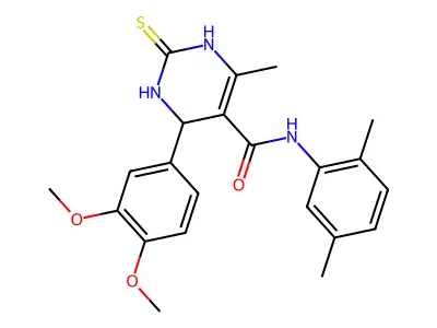 4-(3,4-dimethoxyphenyl)-N-(2,5-dimethylphenyl)-6-methyl-2-sulfanylidene-1,2,3,4-tetrahydropyrimidine-5-carboxamide structure