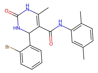 4-(2-bromophenyl)-N-(2,5-dimethylphenyl)-6-methyl-2-oxo-1,2,3,4-tetrahydropyrimidine-5-carboxamide structure