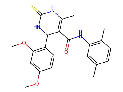 4-(2,4-dimethoxyphenyl)-N-(2,5-dimethylphenyl)-6-methyl-2-thioxo-1,2,3,4-tetrahydropyrimidine-5-carboxamide structure