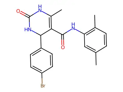 4-(4-bromophenyl)-N-(2,5-dimethylphenyl)-6-methyl-2-oxo-1,2,3,4-tetrahydropyrimidine-5-carboxamide structure