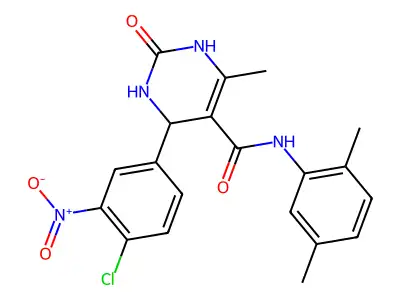 4-(4-chloro-3-nitrophenyl)-N-(2,5-dimethylphenyl)-6-methyl-2-oxo-1,2,3,4-tetrahydropyrimidine-5-carboxamide structure