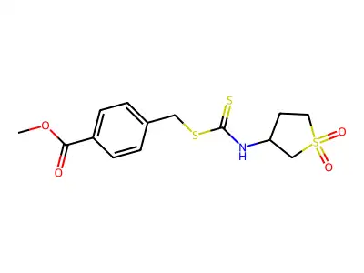 Methyl 4-[(1,1-dioxothiolan-3-yl)carbamothioylsulfanylmethyl]benzoate structure