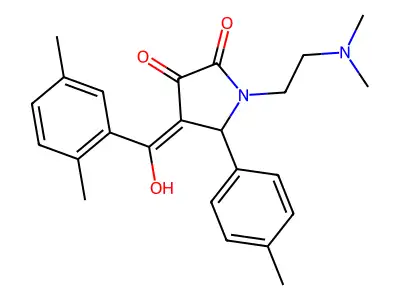 1-(2-dimethylaminoethyl)-4-[(2,5-dimethylphenyl)-hydroxymethylidene]-5-(4-methylphenyl)pyrrolidine-2,3-dione structure