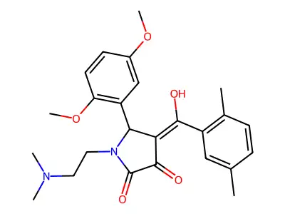 5-(2,5-dimethoxyphenyl)-1-(2-dimethylaminoethyl)-4-[(2,5-dimethylphenyl)-hydroxymethylidene]pyrrolidine-2,3-dione structure