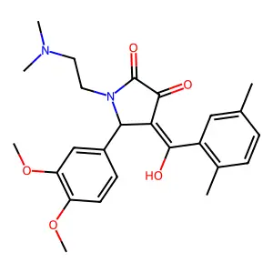 5-(3,4-dimethoxyphenyl)-1-(2-dimethylaminoethyl)-4-[(2,5-dimethylphenyl)-hydroxymethylidene]pyrrolidine-2,3-dione structure