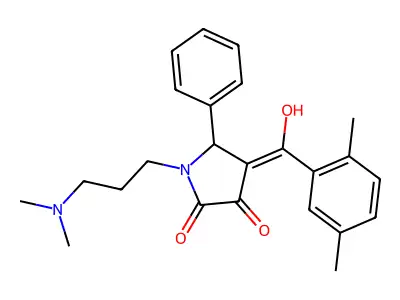 1-[3-(dimethylamino)propyl]-4-(2,5-dimethylbenzoyl)-3-hydroxy-5-phenyl-2,5-dihydro-1H-pyrrol-2-one structure