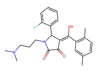 1-[3-(dimethylamino)propyl]-4-(2,5-dimethylbenzoyl)-5-(2-fluorophenyl)-3-hydroxy-2,5-dihydro-1H-pyrrol-2-one structure