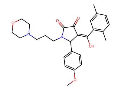 4-(2,5-dimethylbenzoyl)-3-hydroxy-5-(4-methoxyphenyl)-1-[3-(morpholin-4-yl)propyl]-2,5-dihydro-1H-pyrrol-2-one structure