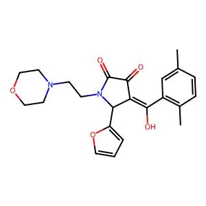 4-(2,5-dimethylbenzoyl)-5-(furan-2-yl)-3-hydroxy-1-[2-(morpholin-4-yl)ethyl]-2,5-dihydro-1H-pyrrol-2-one structure