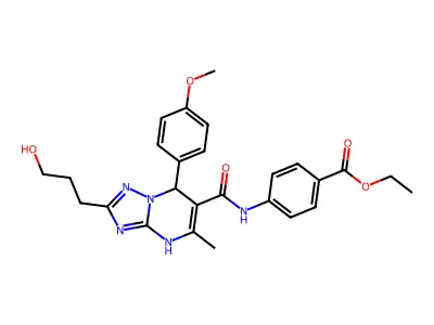 ETHYL 4-[2-(3-HYDROXYPROPYL)-7-(4-METHOXYPHENYL)-5-METHYL-4H,7H-[1,2,4]TRIAZOLO[1,5-A]PYRIMIDINE-6-AMIDO]BENZOATE structure