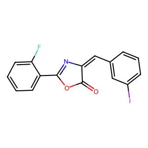 2-(2-fluorophenyl)-4-(3-iodobenzylidene)-1,3-oxazol-5(4H)-one structure