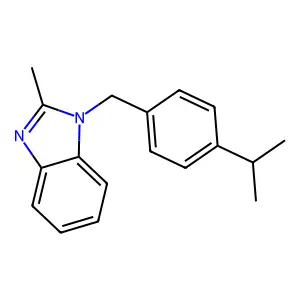 2-methyl-1-{[4-(propan-2-yl)phenyl]methyl}-1H-1,3-benzodiazole structure