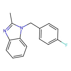 1-[(4-fluorophenyl)methyl]-2-methyl-1H-1,3-benzodiazole structure