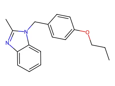 2-methyl-1-(4-propoxybenzyl)-1H-benzo[d]imidazole structure