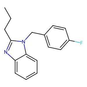 1-[(4-Fluorophenyl)methyl]-2-propylbenzimidazole structure
