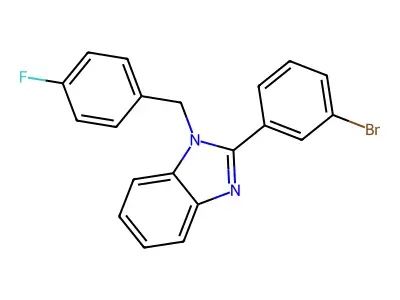 2-(3-Bromophenyl)-1-[(4-fluorophenyl)methyl]benzimidazole structure