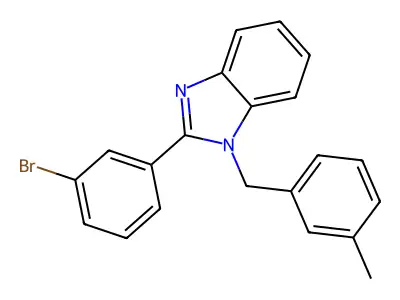 2-(3-Bromophenyl)-1-[(3-methylphenyl)methyl]benzimidazole structure
