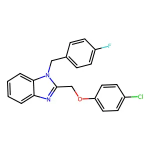 2-((4-chlorophenoxy)methyl)-1-(4-fluorobenzyl)-1H-benzo[d]imidazole structure
