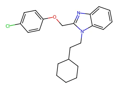 2-((4-chlorophenoxy)methyl)-1-(2-cyclohexylethyl)-1H-benzo[d]imidazole structure