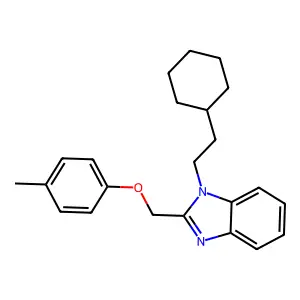 1-(2-cyclohexylethyl)-2-((p-tolyloxy)methyl)-1H-benzo[d]imidazole structure