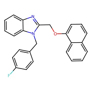 1-[(4-fluorophenyl)methyl]-2-[(naphthalen-1-yloxy)methyl]-1H-1,3-benzodiazole structure