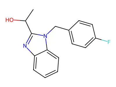 1-[1-[(4-Fluorophenyl)methyl]benzimidazol-2-yl]ethanol structure