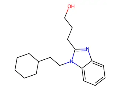 3-[1-(2-Cyclohexylethyl)benzimidazol-2-yl]propan-1-ol structure