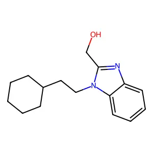 (1-(2-cyclohexylethyl)-1H-benzo[d]imidazol-2-yl)methanol structure