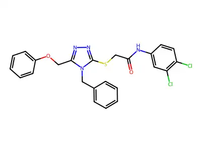2-{[4-benzyl-5-(phenoxymethyl)-4H-1,2,4-triazol-3-yl]sulfanyl}-N-(3,4-dichlorophenyl)acetamide structure