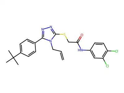 2-{[5-(4-tert-butylphenyl)-4-(prop-2-en-1-yl)-4H-1,2,4-triazol-3-yl]sulfanyl}-N-(3,4-dichlorophenyl)acetamide structure