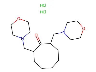 2,8-Bis(4-morpholinylmethyl)cyclooctanone dihydrochloride structure