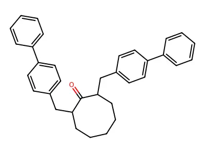 2,8-Bis(4-phenylbenzyl)cyclooctanone structure