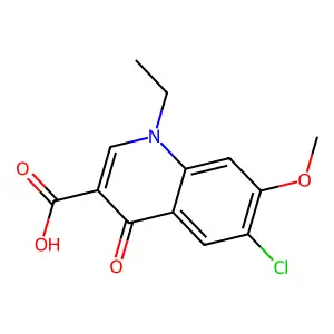 3-Quinolinecarboxylic acid, 6-chloro-1-ethyl-1,4-dihydro-7-methoxy-4-oxo- structure